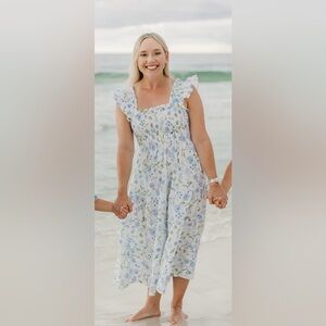 Hill House Ellie Nap Dress - Size Small, White Floral